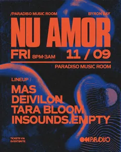 Flyer Nu Amor × Paradiso · Sept 11